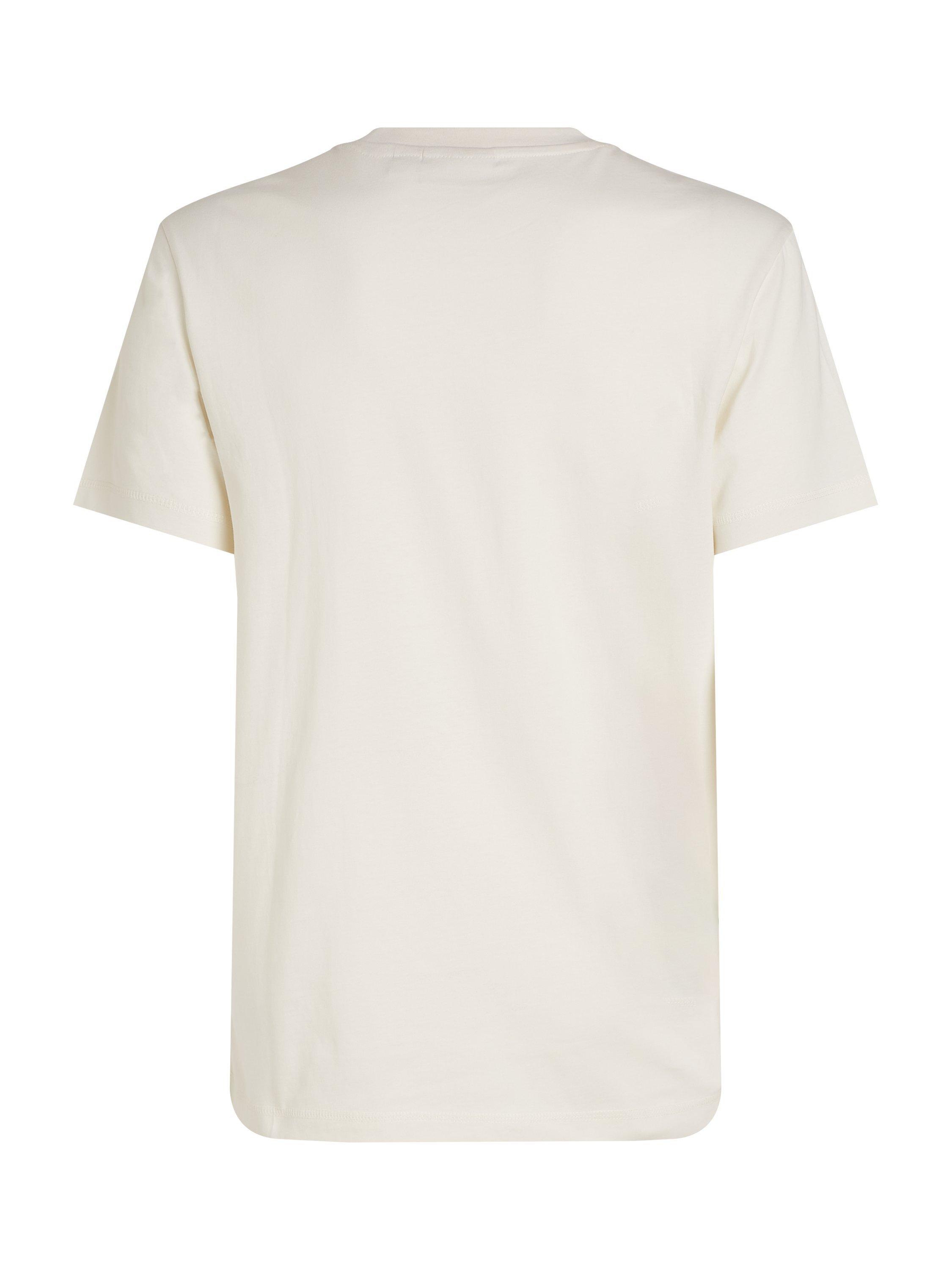 Product image 5 of 6, which shows Calvin Klein Jeans Cotton Regular Fit Short Sleeve Monologo T-Shirt, Ivory, XS