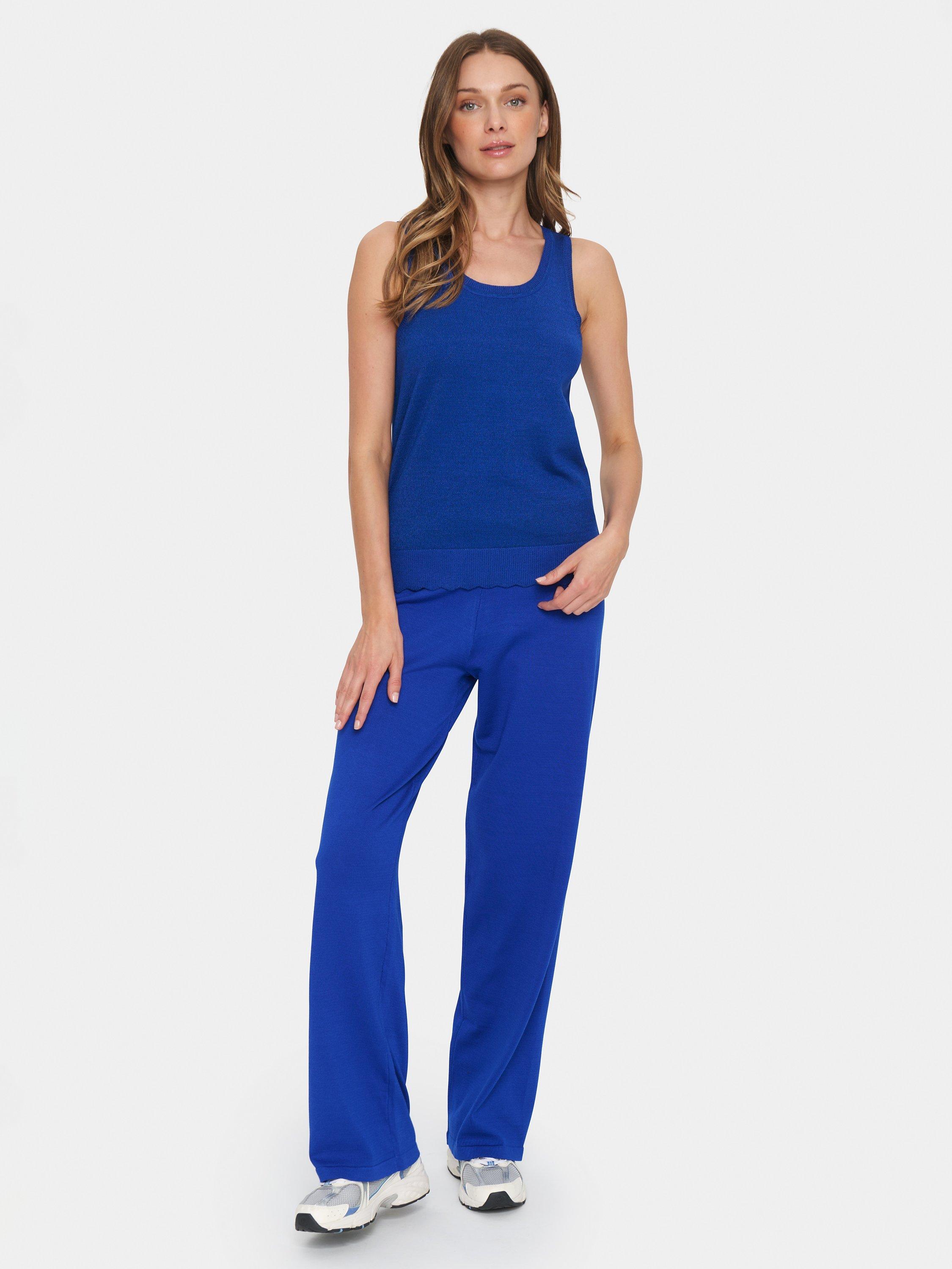 Product image 3 of 5, which shows Saint Tropez Mila Shimmer Knit Top, Surf Blue, S