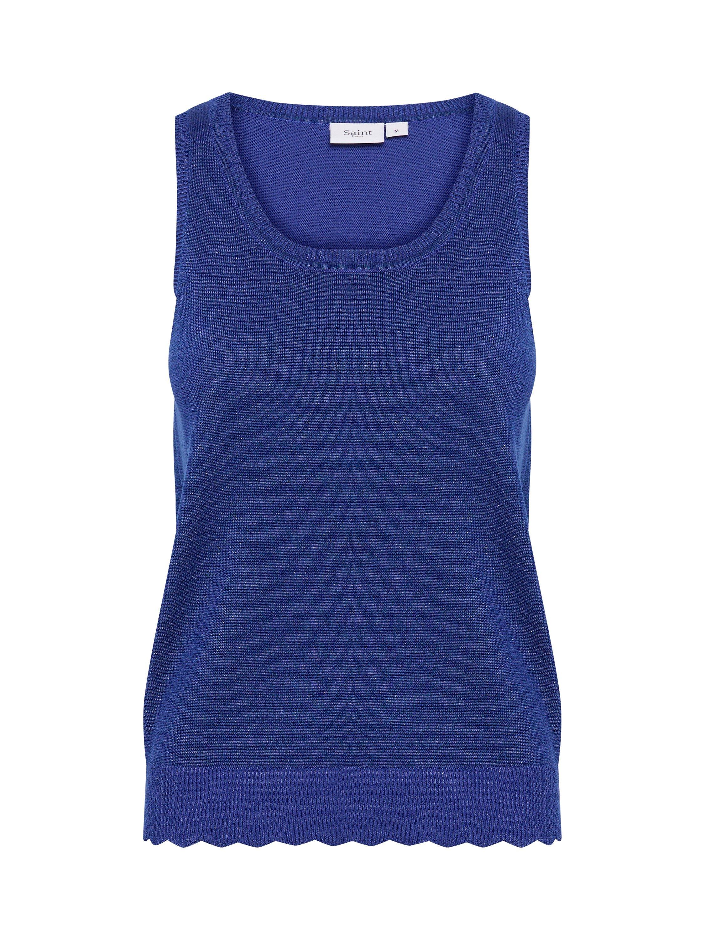Product image 4 of 5, which shows Saint Tropez Mila Shimmer Knit Top, Surf Blue, S