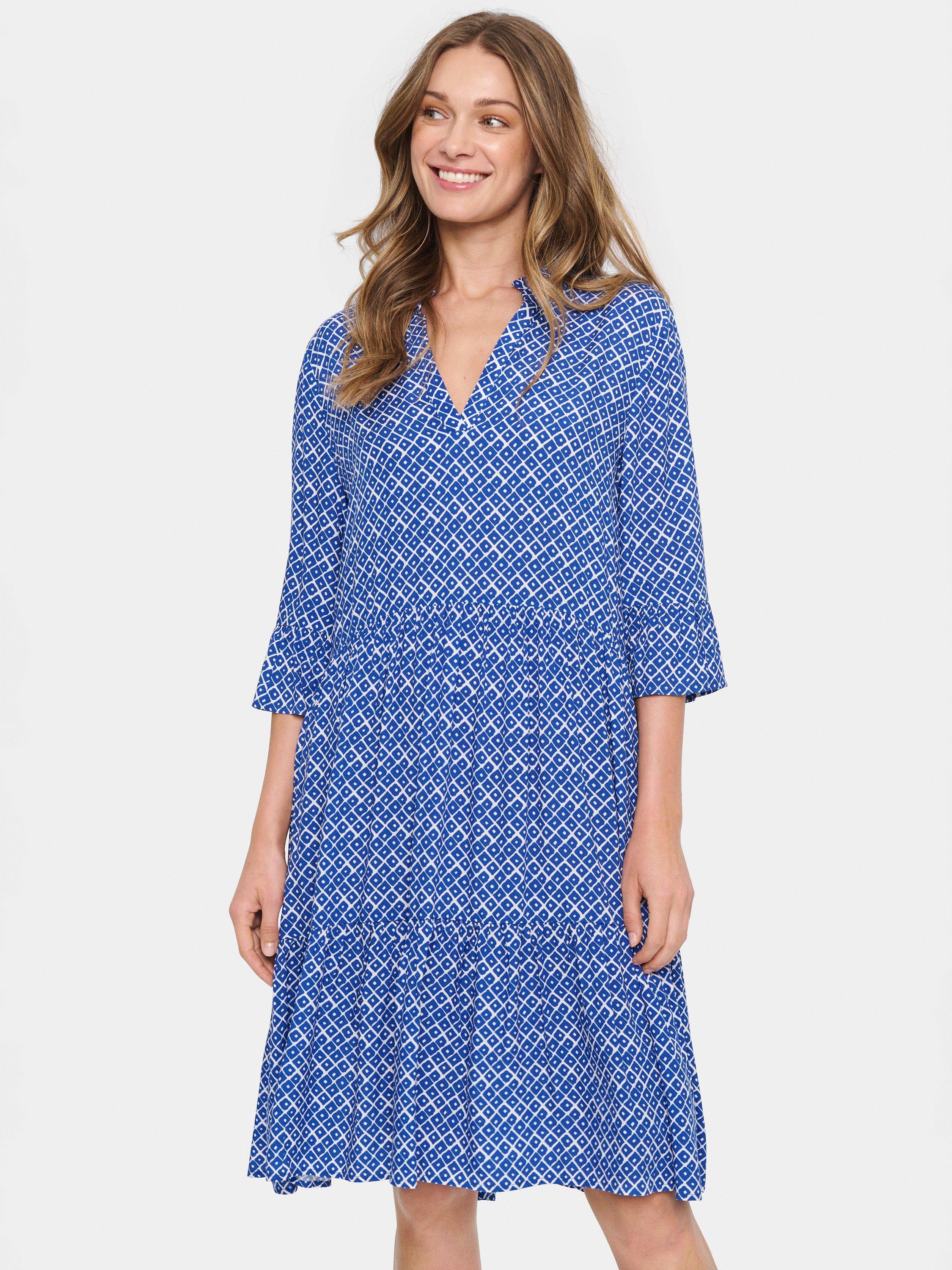Product image 1 of 5, which shows Saint Tropez Eda Dress, Blue/White, M