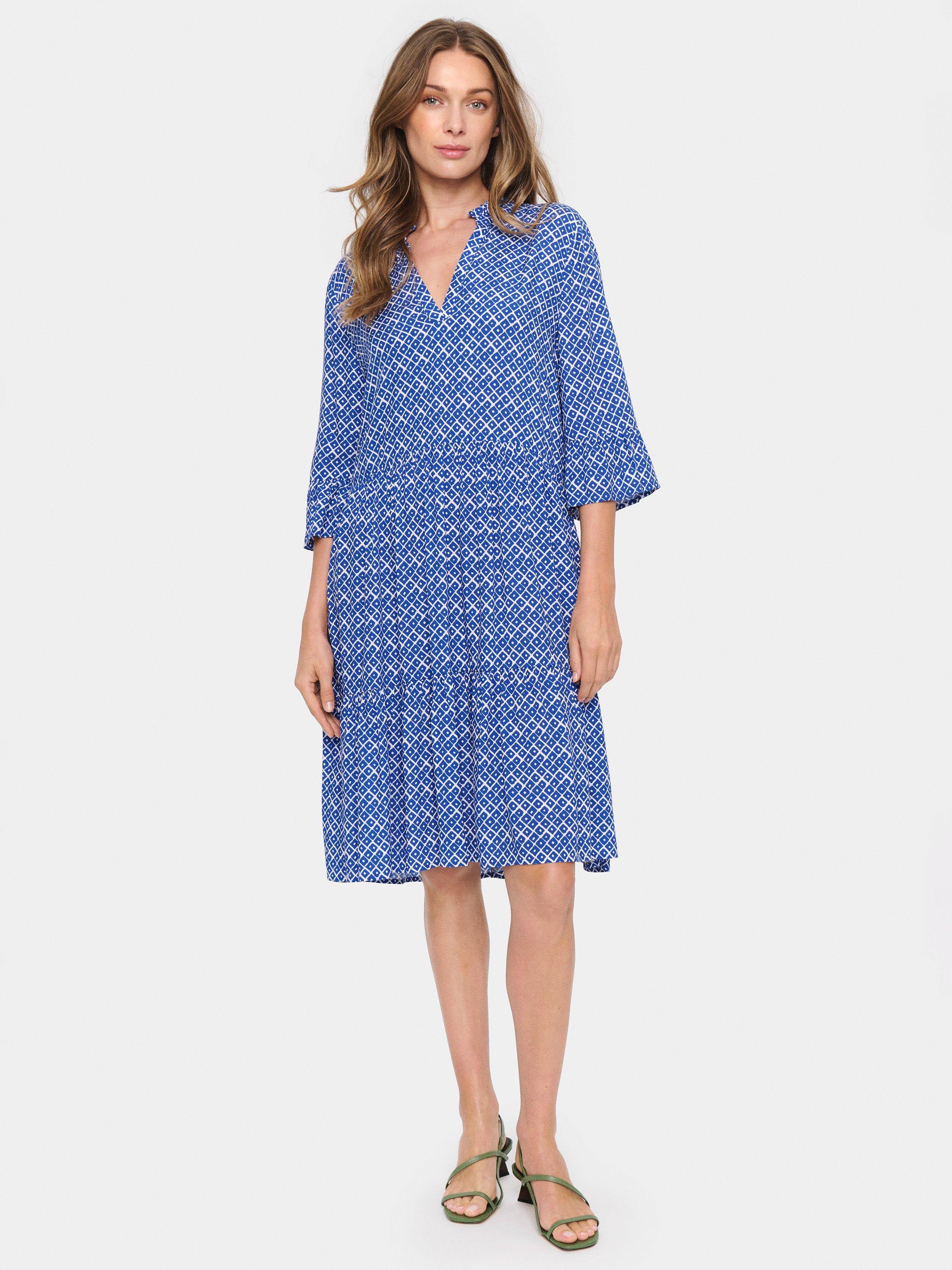 Product image 3 of 5, which shows Saint Tropez Eda Dress, Blue/White, M