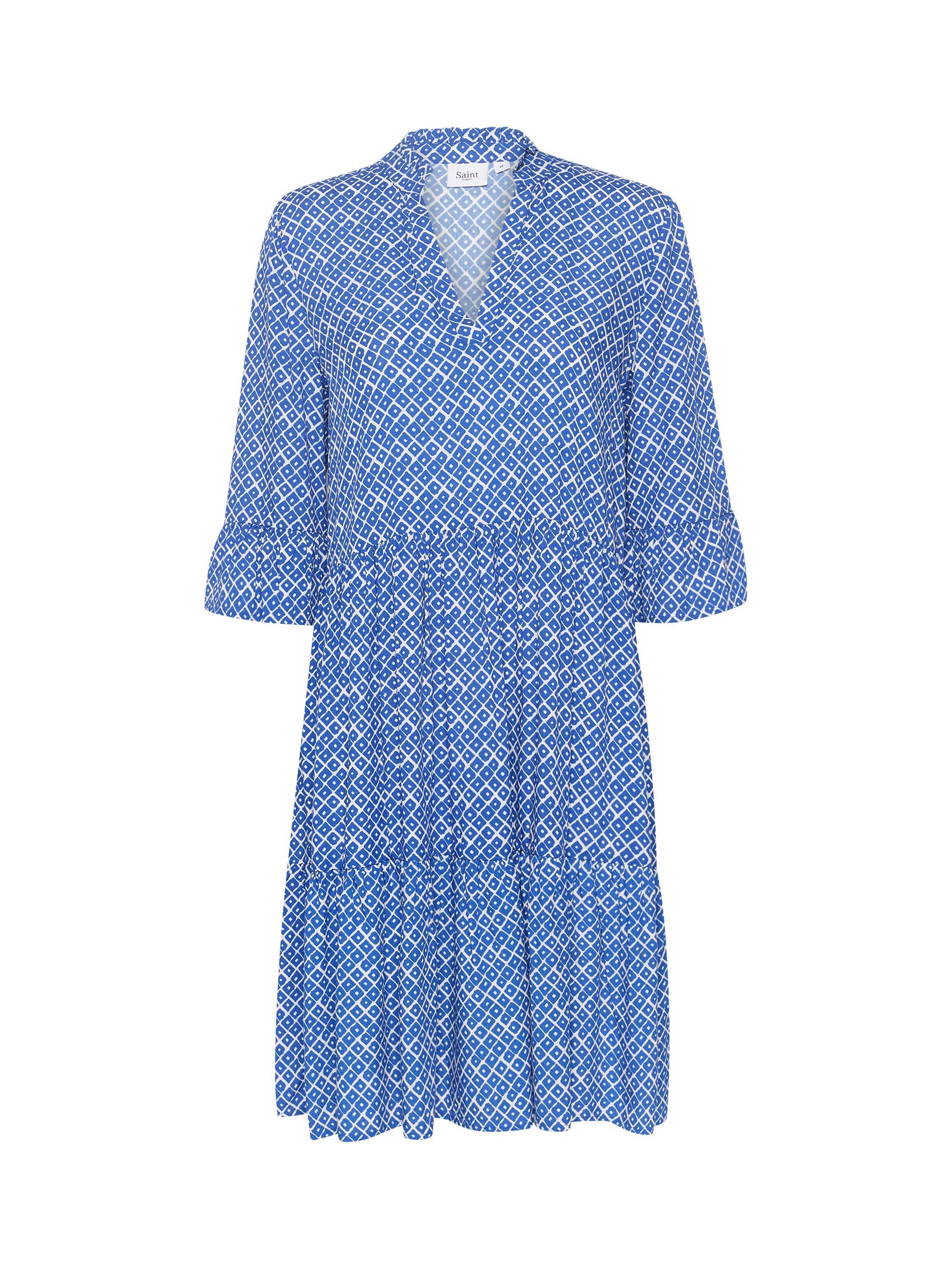 Product image 4 of 5, which shows Saint Tropez Eda Dress, Blue/White, M