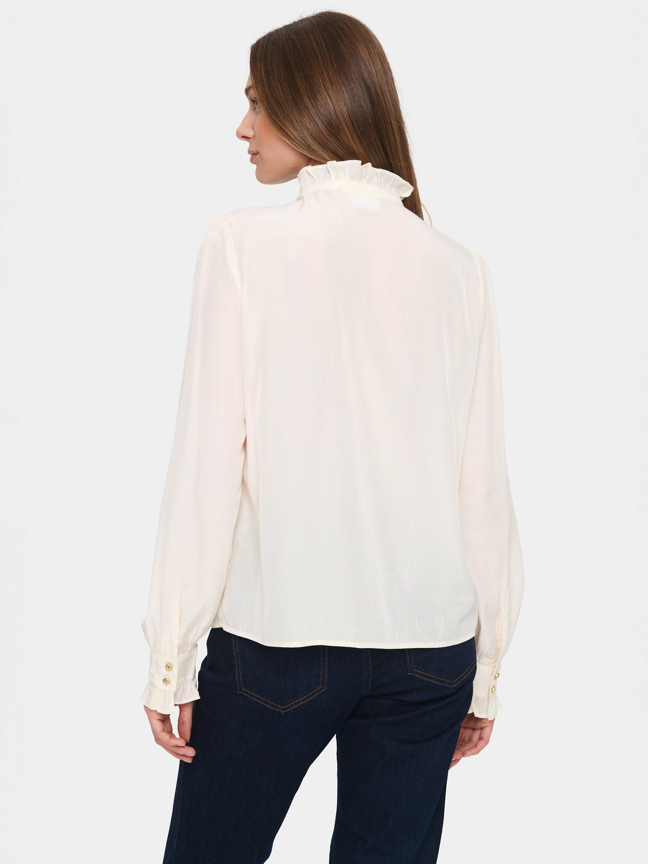 Product image 2 of 6, which shows Saint Tropez Felina Shirt, Pearled Ivory, XS
