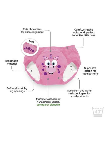 My Carry Potty Kids' Dragon Potty Training Pants, Pack of 3, Pink - view 2, Pink