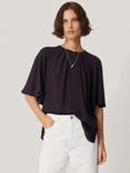 Jigsaw Textured Pleated Top, Purple