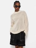 Jigsaw Corded Cotton Blend Jumper, Cream