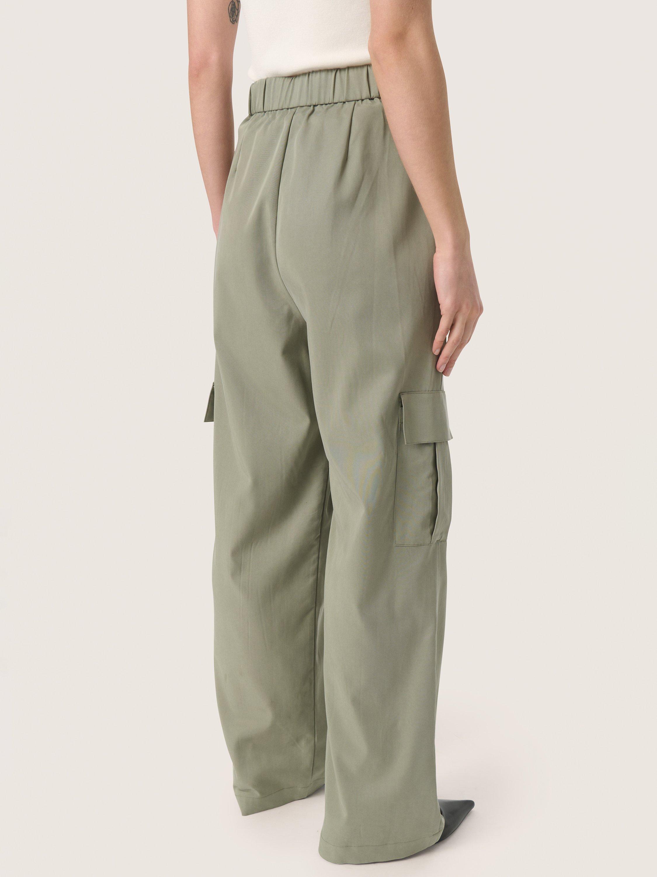 Product image 2 of 5, which shows Soaked In Luxury Kellie Cargo Trousers, Grey, XS
