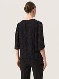 Soaked In Luxury Felisia Floral Chiffon Jacquard Top, Black