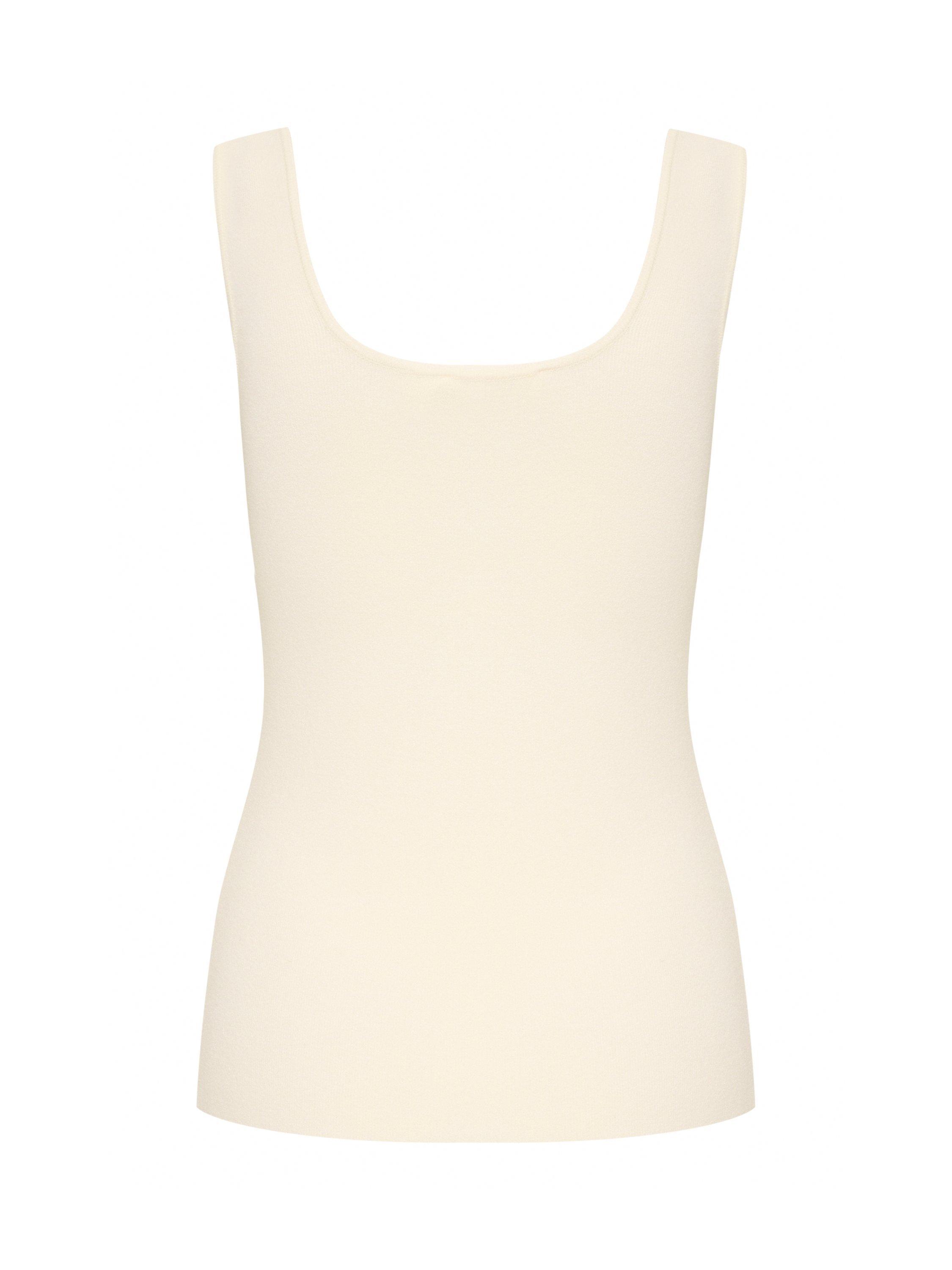Product image 5 of 5, which shows Soaked In Luxury Indianna Knit Tank Top, Whisper White, M