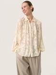 Soaked In Luxury Felisia Floral Jacquard Chiffon Top, Sandshell