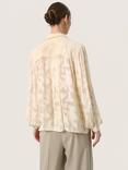 Soaked In Luxury Felisia Floral Jacquard Chiffon Top, Sandshell