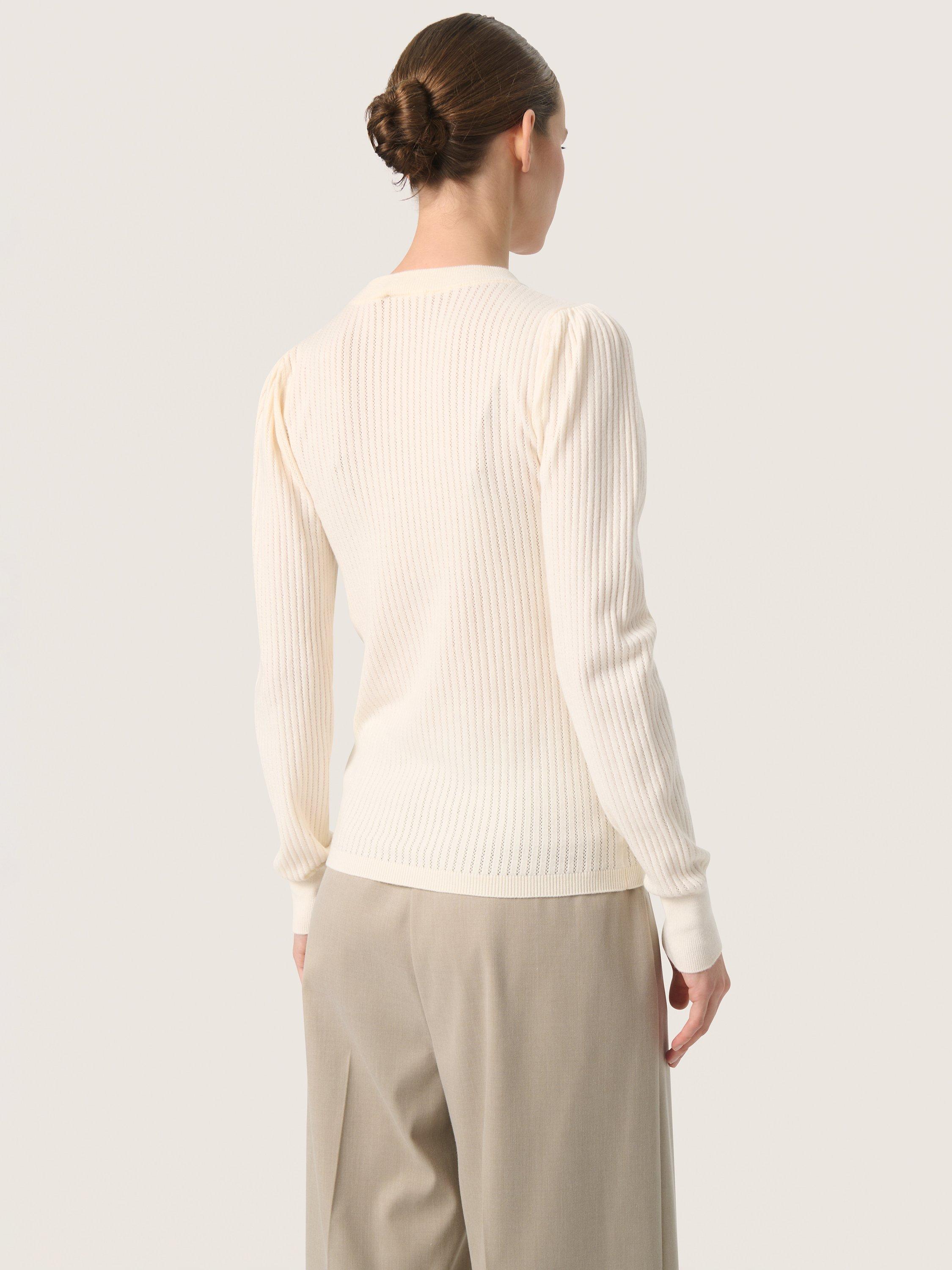 Product image 2 of 6, which shows Soaked In Luxury Spina Ribbed Jumper, Whisper White, XS