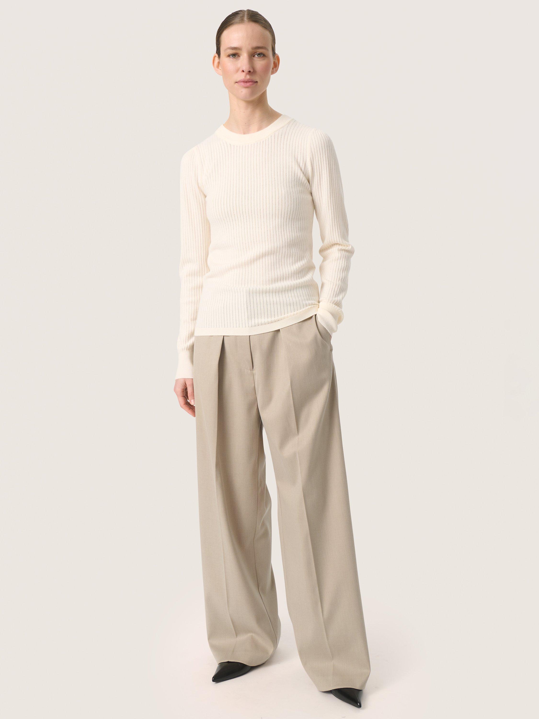 Product image 3 of 6, which shows Soaked In Luxury Spina Ribbed Jumper, Whisper White, XS