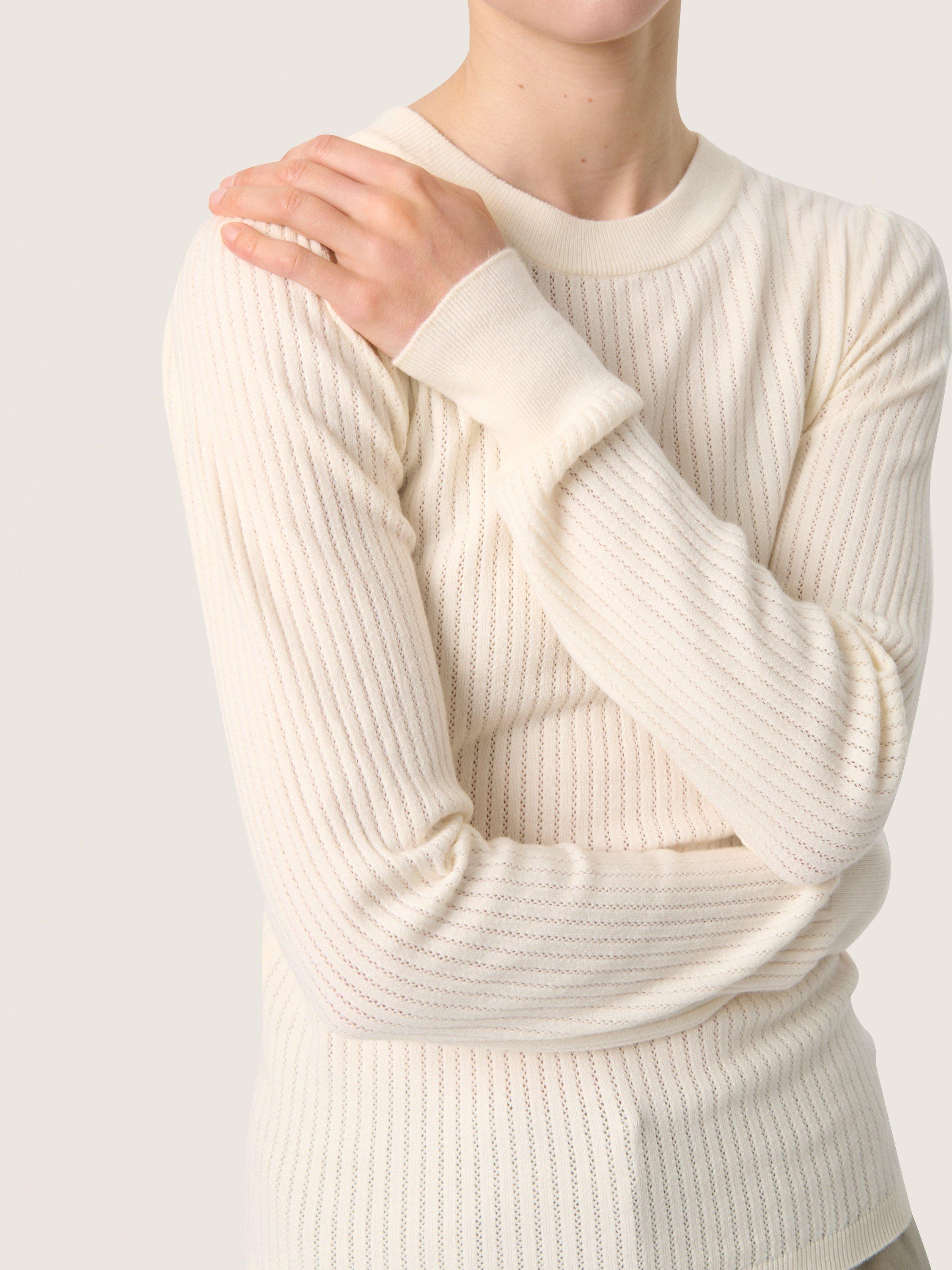 Product image 4 of 6, which shows Soaked In Luxury Spina Ribbed Jumper, Whisper White, XS