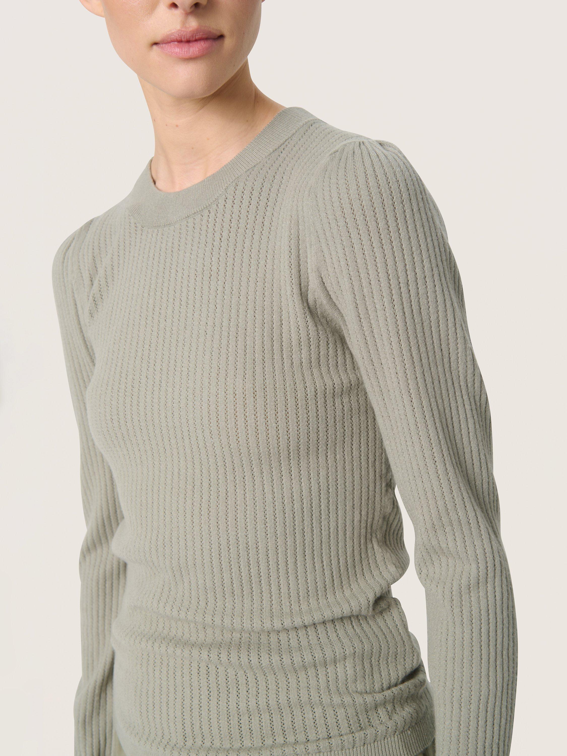 Soaked In Luxury Spina Ribbed Jumper, Grey, XS