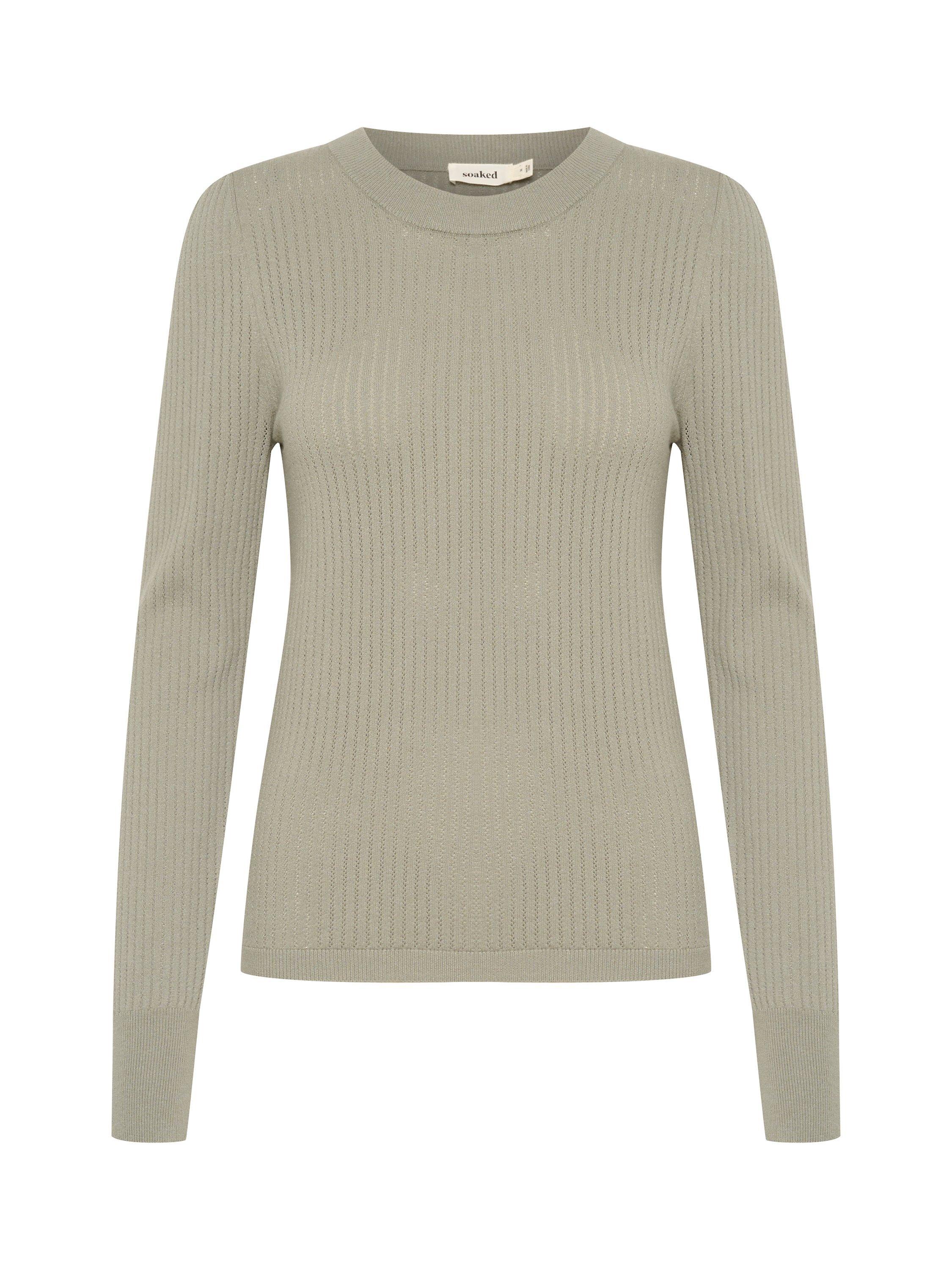 Soaked In Luxury Spina Ribbed Jumper, Grey, XS