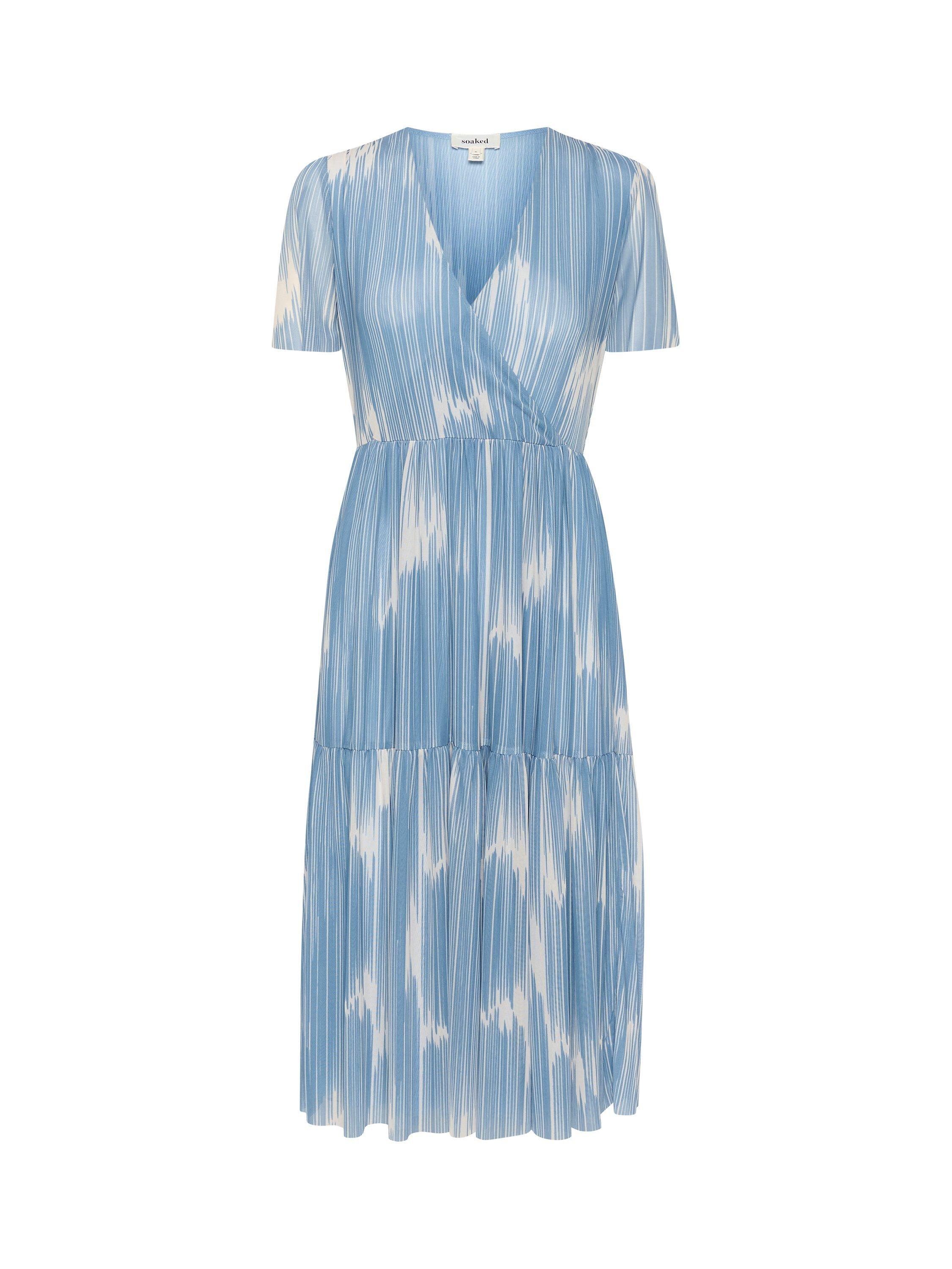 Product image 4 of 5, which shows Soaked In Luxury Aldora Print Dress, Blue/Ivory, M