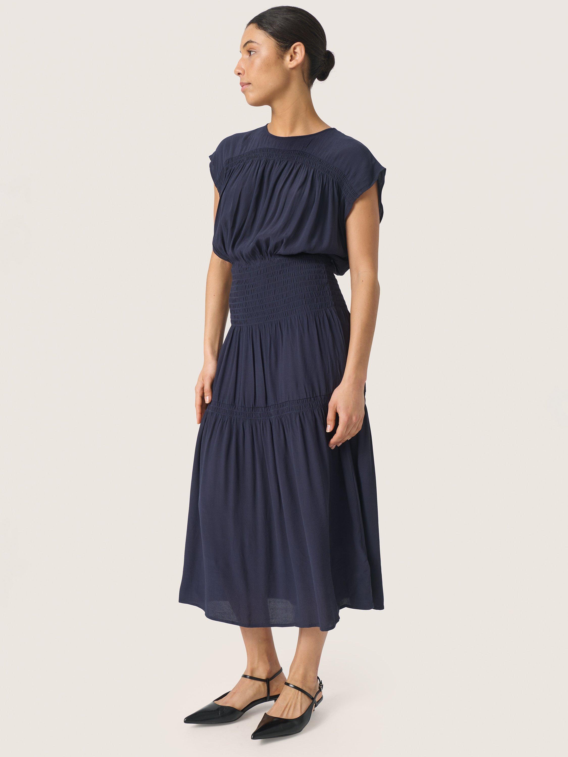 Product image 1 of 5, which shows Soaked In Luxury Layna Maxi Dress, Navy, M