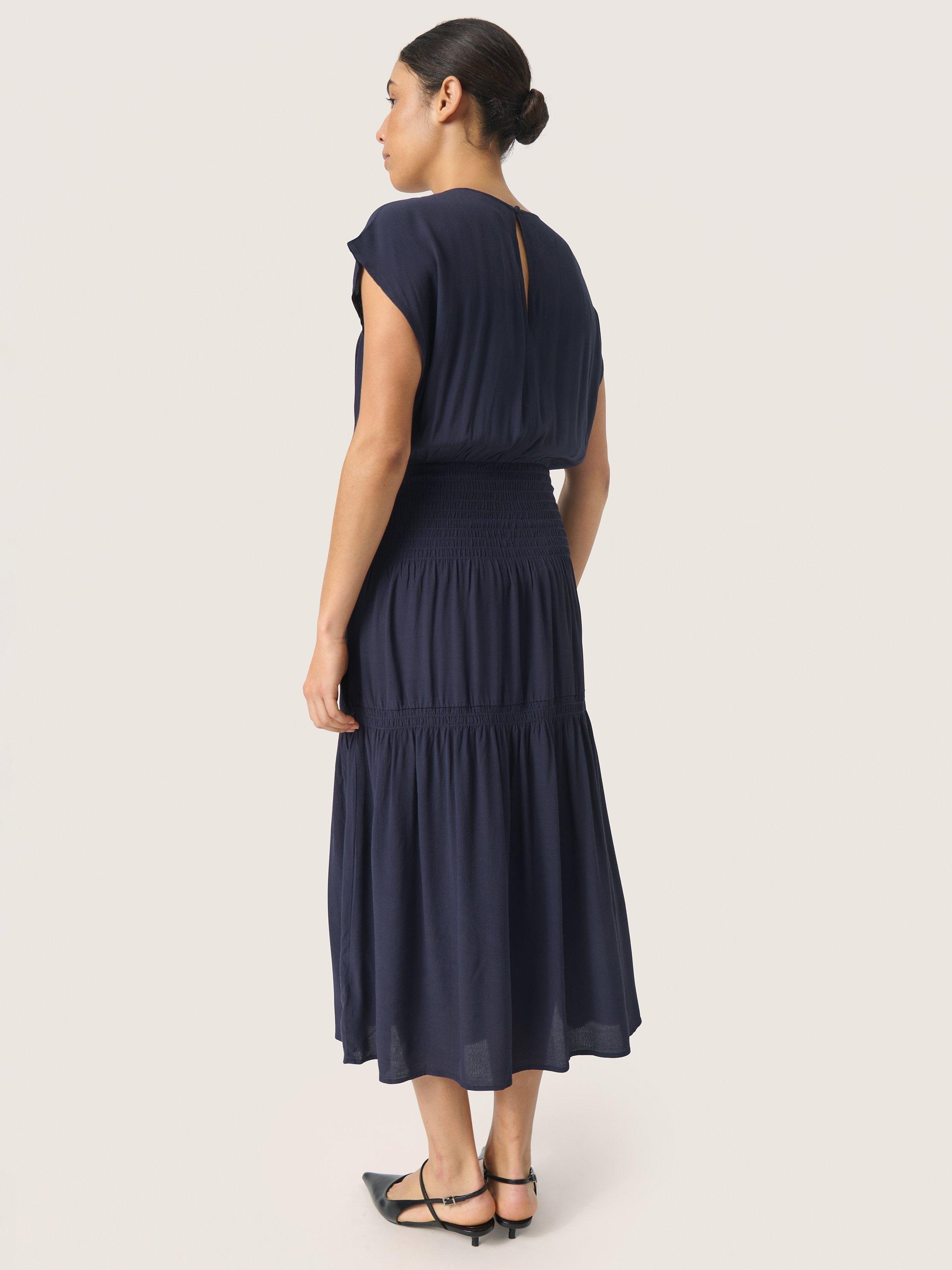 Product image 2 of 5, which shows Soaked In Luxury Layna Maxi Dress, Navy, M