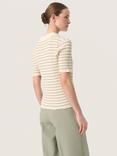 Soaked In Luxury Lidya Stripe Top, Natural/Grey