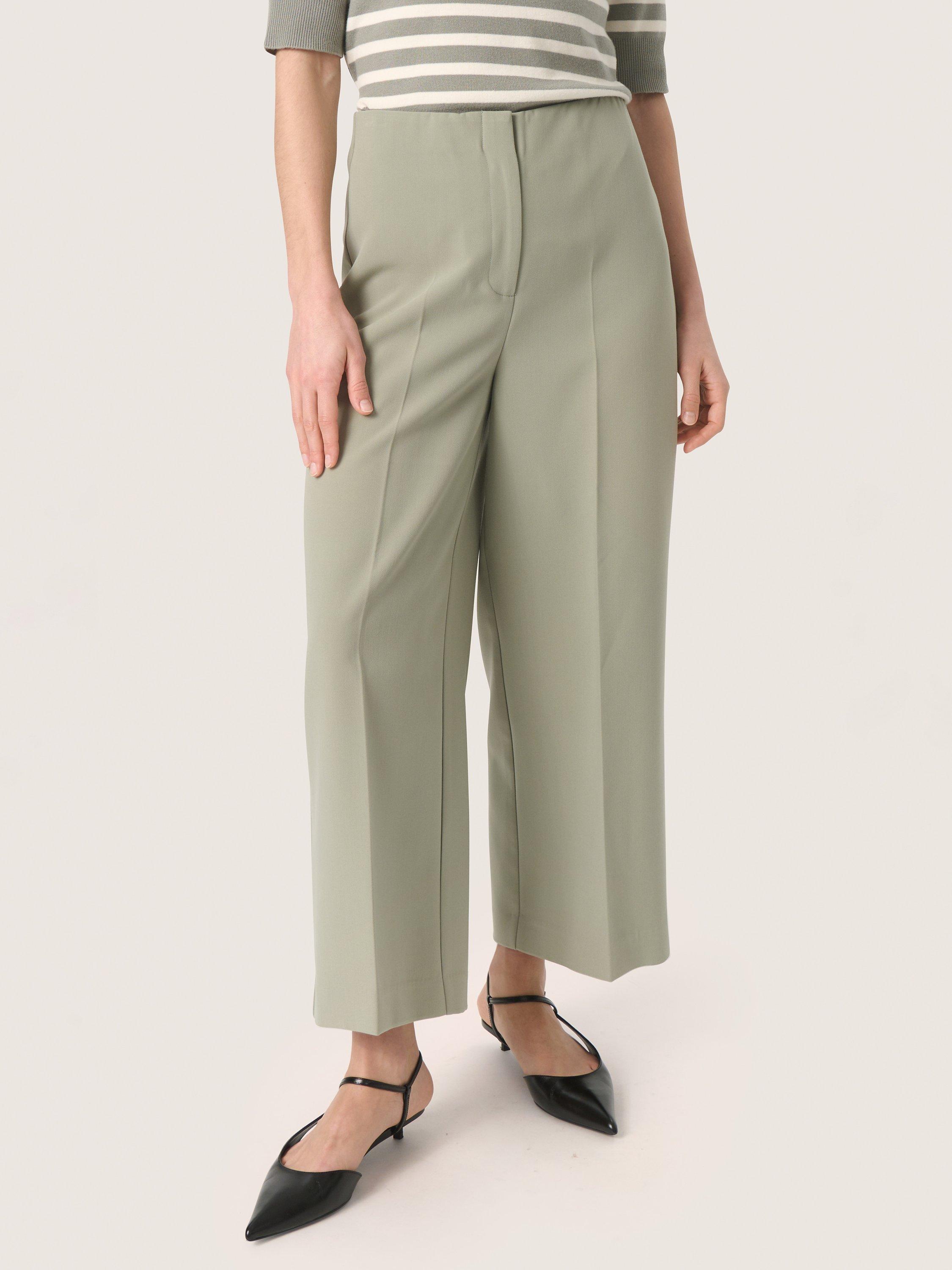 Product image 1 of 6, which shows Soaked In Luxury Corinne High Waist Trousers, Grey, XS