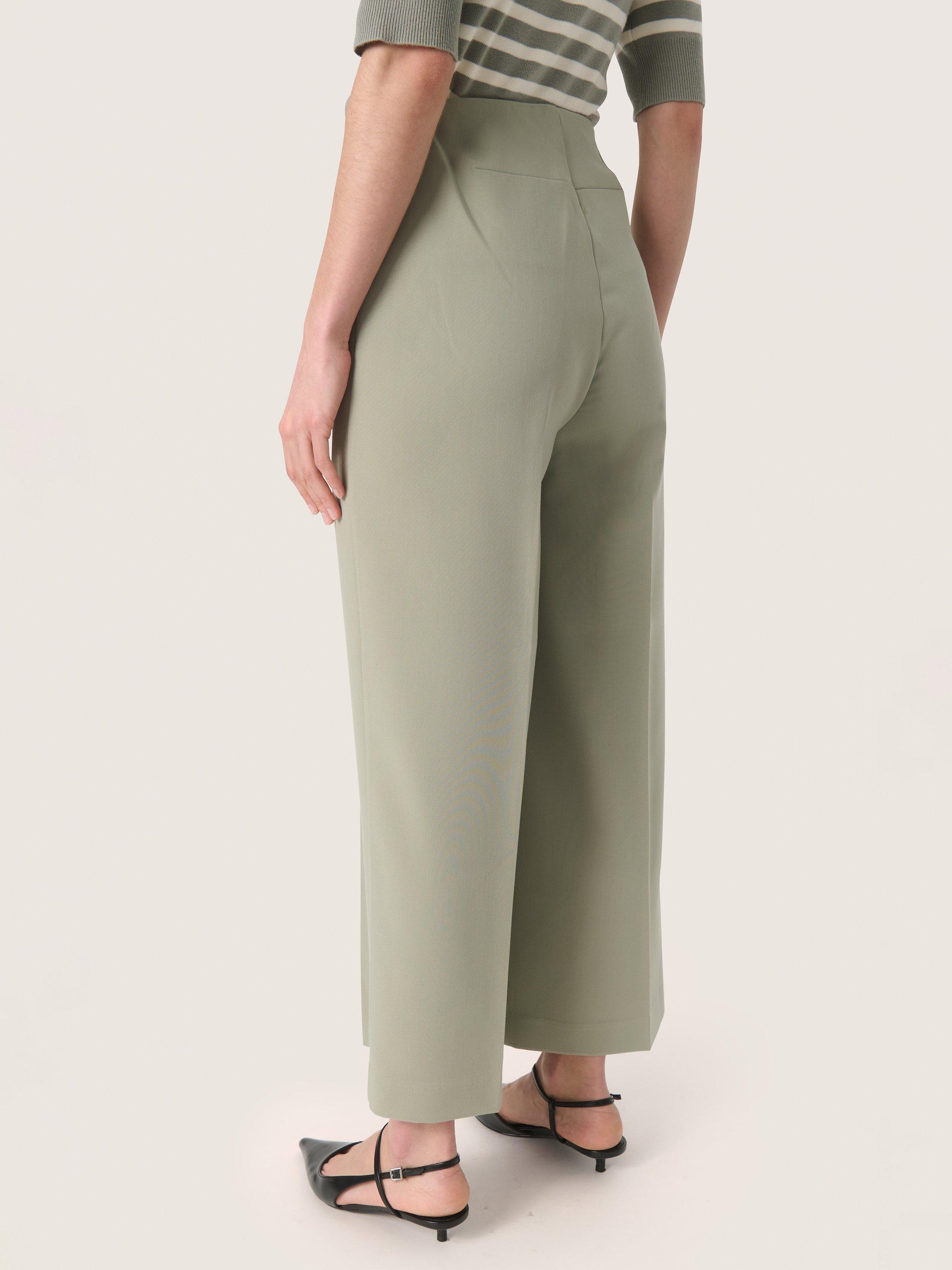 Product image 2 of 6, which shows Soaked In Luxury Corinne High Waist Trousers, Grey, XS