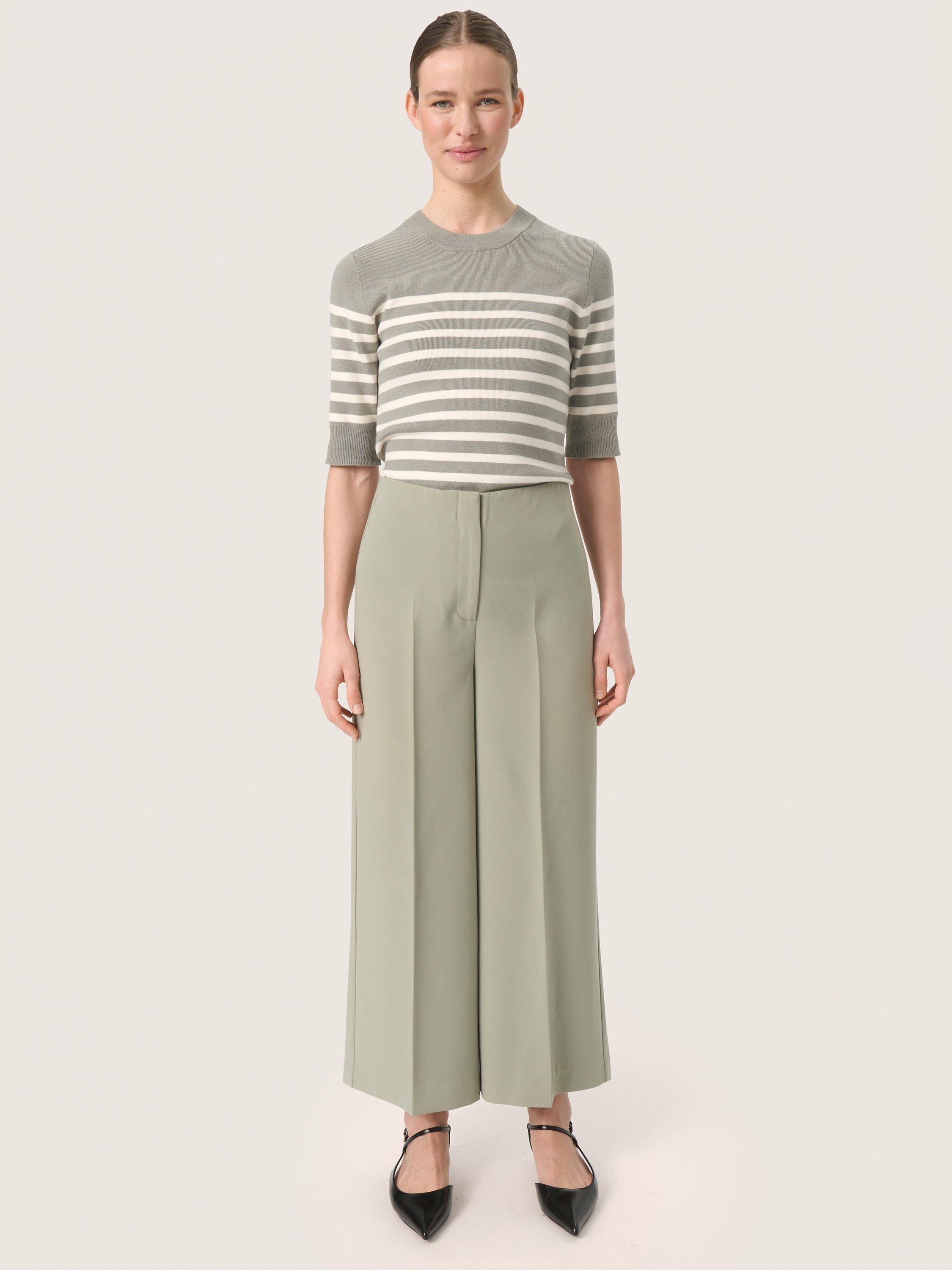 Product image 3 of 6, which shows Soaked In Luxury Corinne High Waist Trousers, Grey, XS