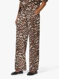 Sisters Point Ella Leopard Print Trousers, Brown/Multi