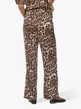 Sisters Point Ella Leopard Print Trousers, Brown/Multi