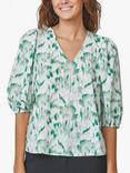 Sisters Point Ventia Abstract Floral Top, Green/White