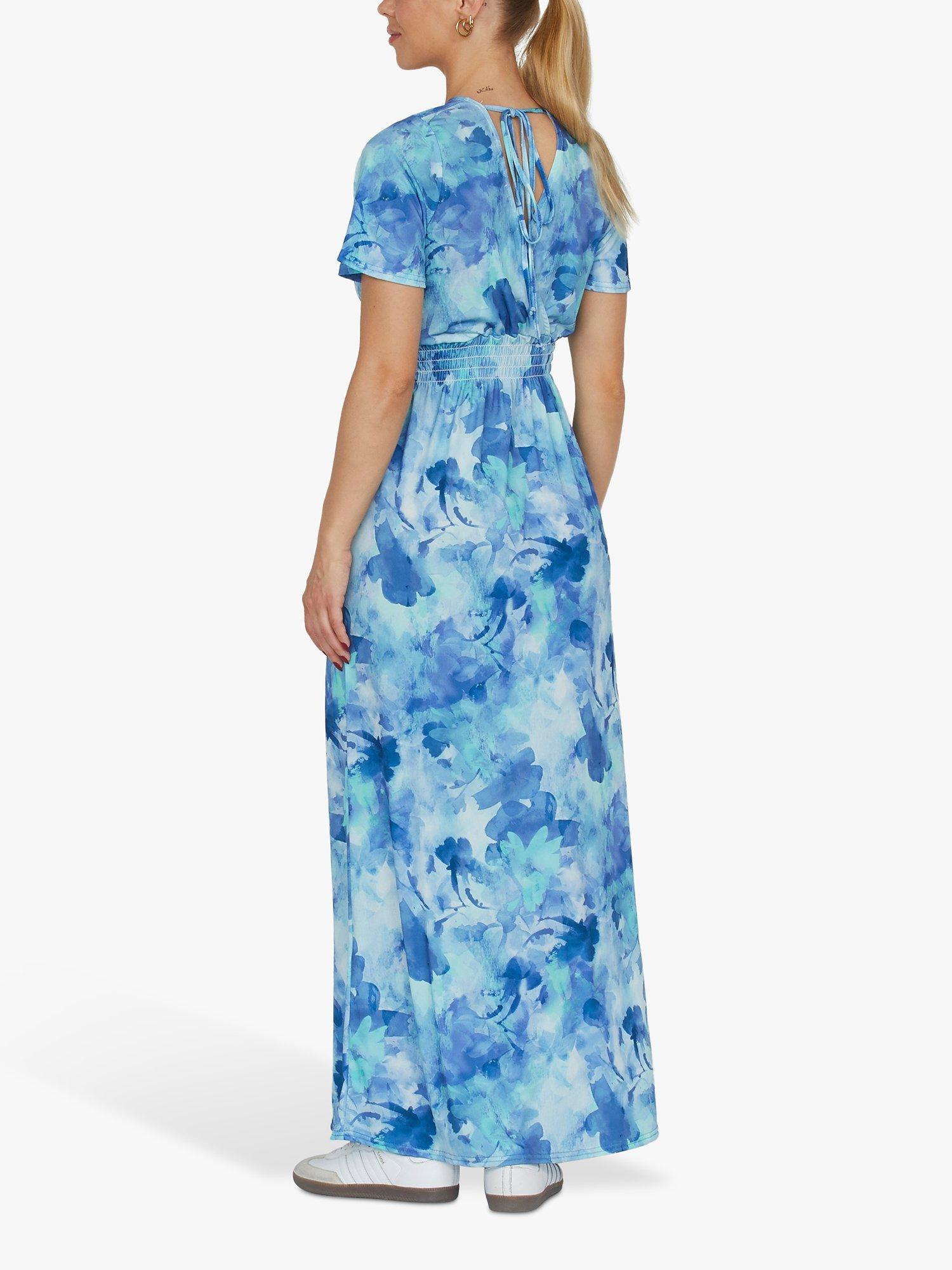Product image 2 of 4, which shows Sisters Point Giji V-Neck Maxi Dress, Blue/Multi, XS