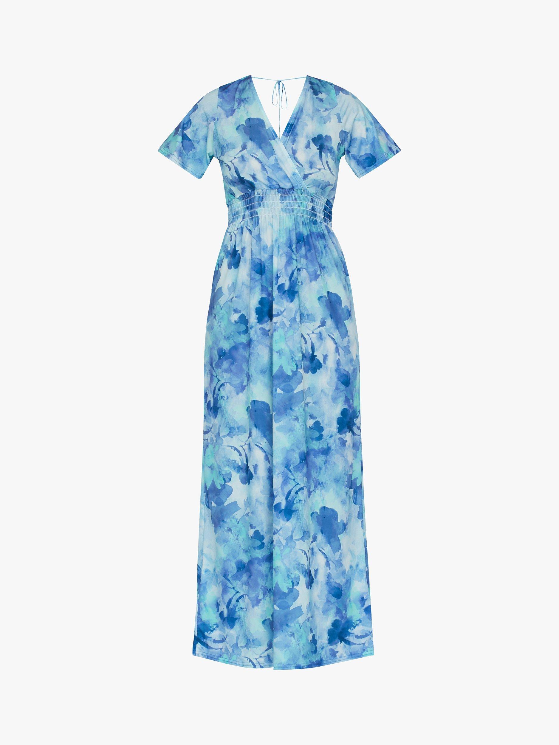 Product image 3 of 4, which shows Sisters Point Giji V-Neck Maxi Dress, Blue/Multi, XS