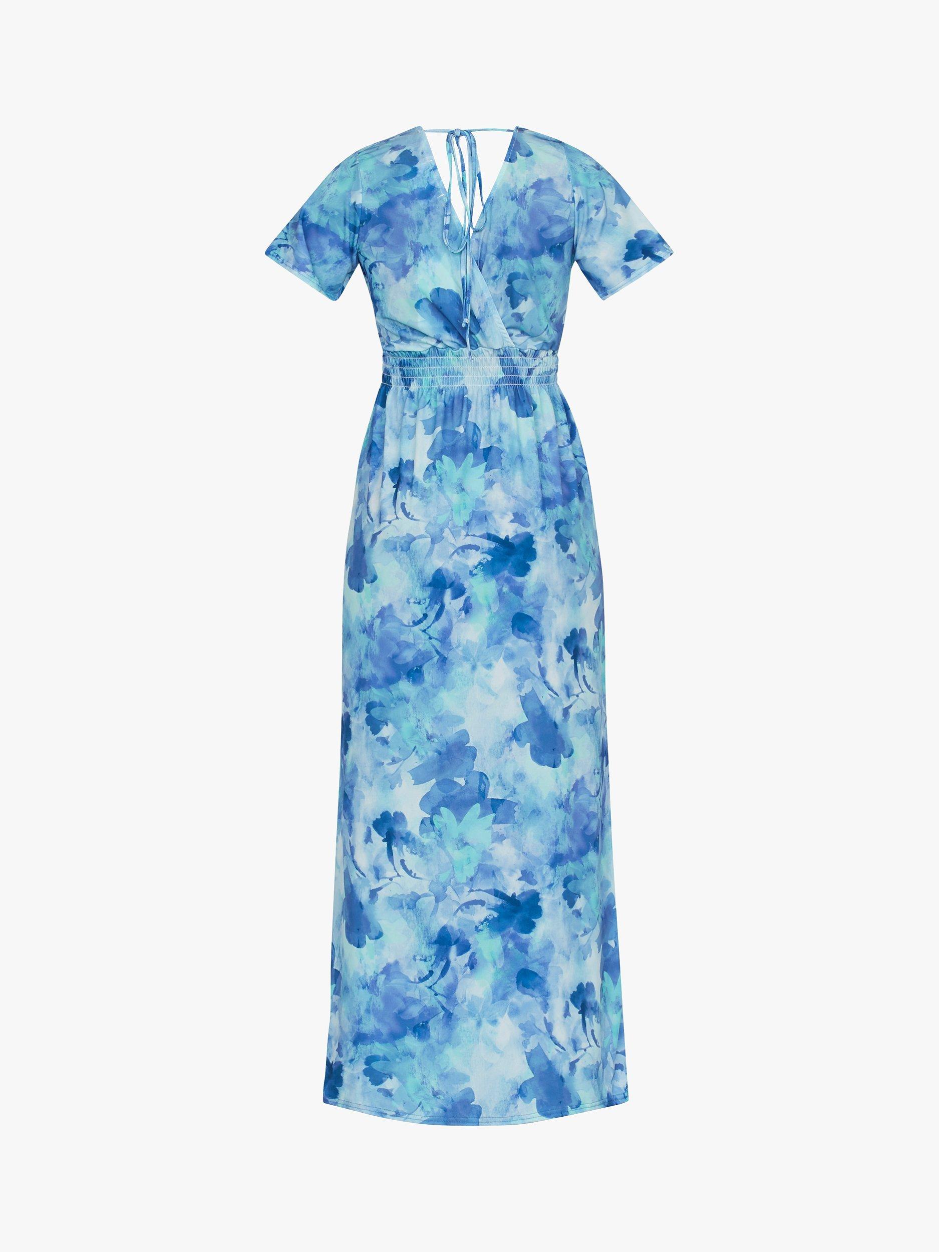 Product image 4 of 4, which shows Sisters Point Giji V-Neck Maxi Dress, Blue/Multi, XS
