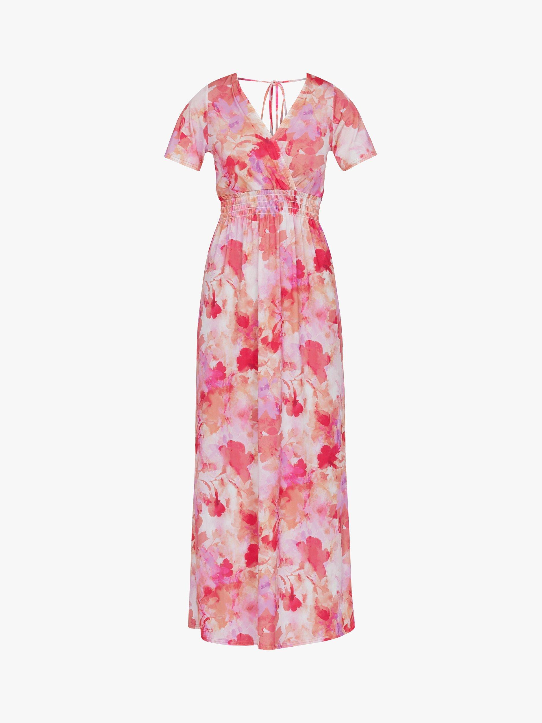 Product image 3 of 4, which shows Sisters Point Giji V-Neck Maxi Dress, Pink/Multi, XS
