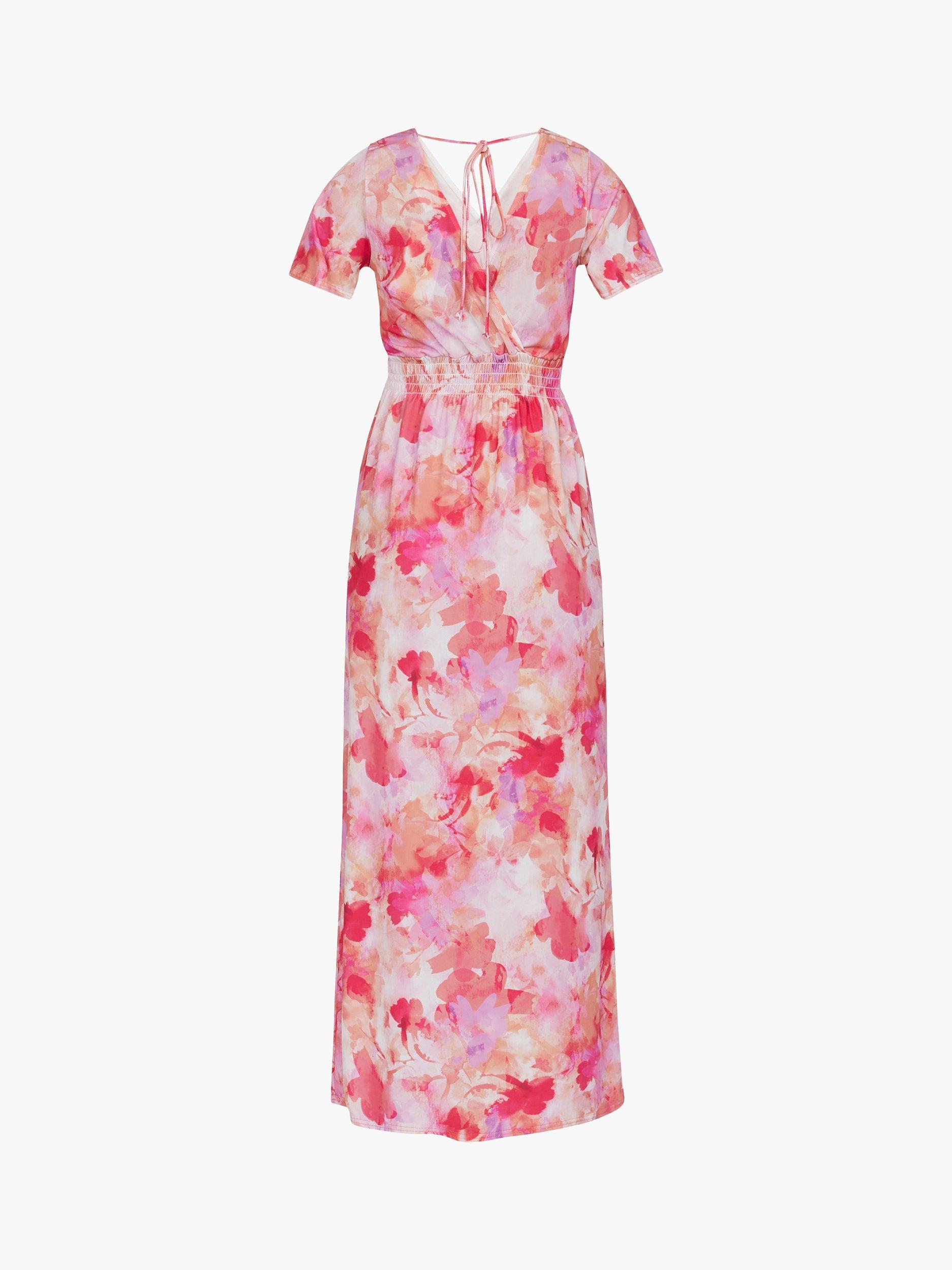 Product image 4 of 4, which shows Sisters Point Giji V-Neck Maxi Dress, Pink/Multi, XS