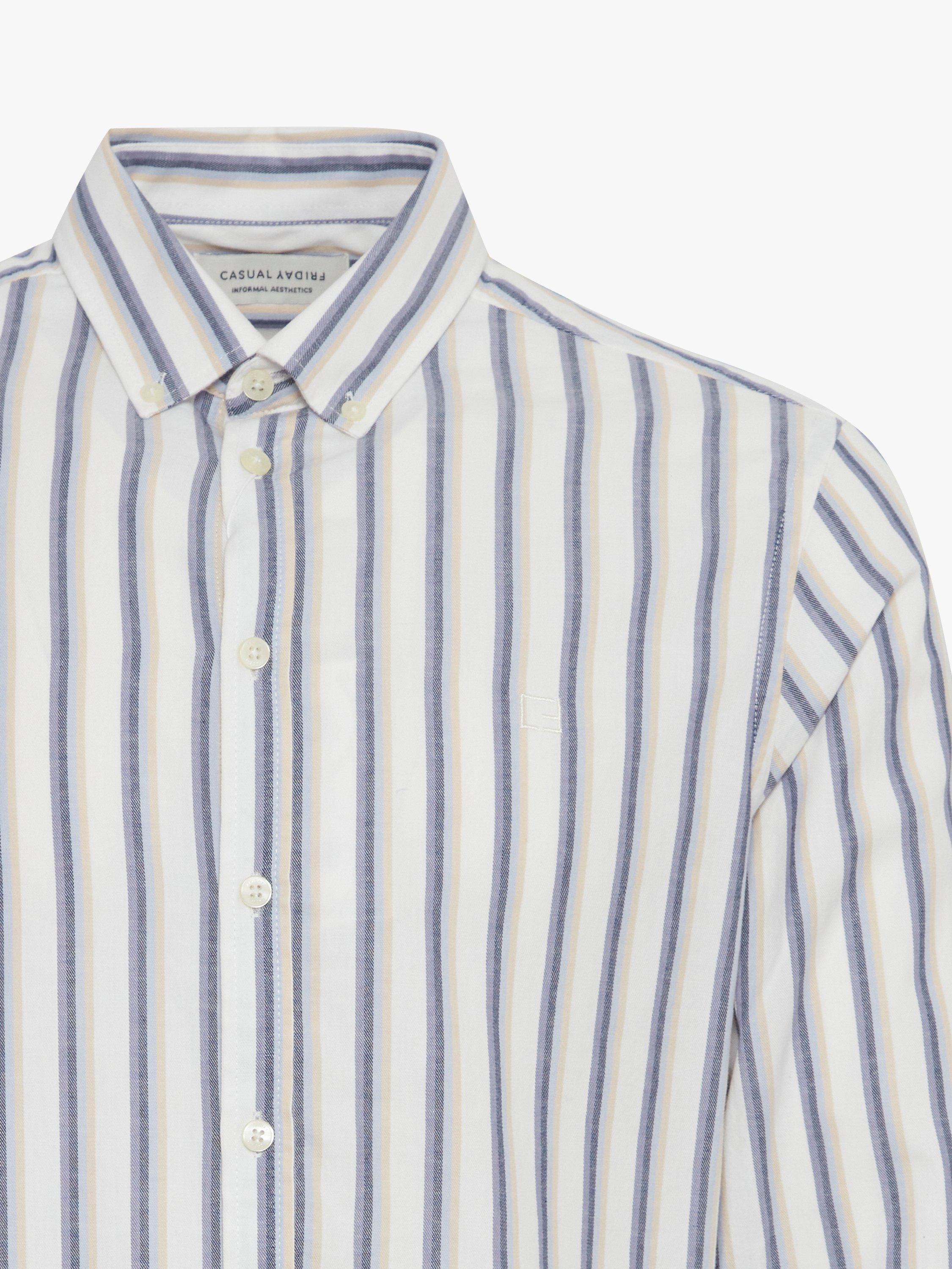 Product image 6 of 6, which shows Casual Friday Anton Stripe Shirt, Heron, L