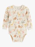 Lindex Baby Organic Cotton Blend Printed Bodysuit, Light Beige