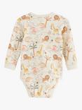 Lindex Baby Organic Cotton Blend Printed Bodysuit, Light Beige