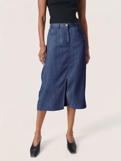 Soaked In Luxury Friday Denim Skirt, Dark Blue, Dark Blue