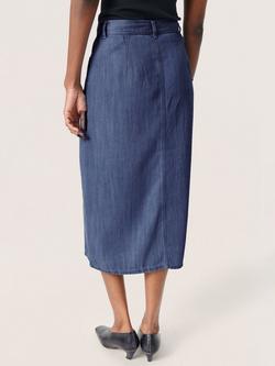 Soaked In Luxury Friday Denim Skirt, Dark Blue - view 2, Dark Blue