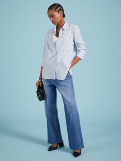 Baukjen Rishma Organic Cotton Stripe Shirt, Blue/Black/White - view 2, Blue/Black/White