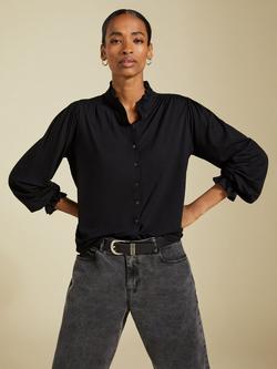 Baukjen Sima Frill Detail Blouse, Caviar Black