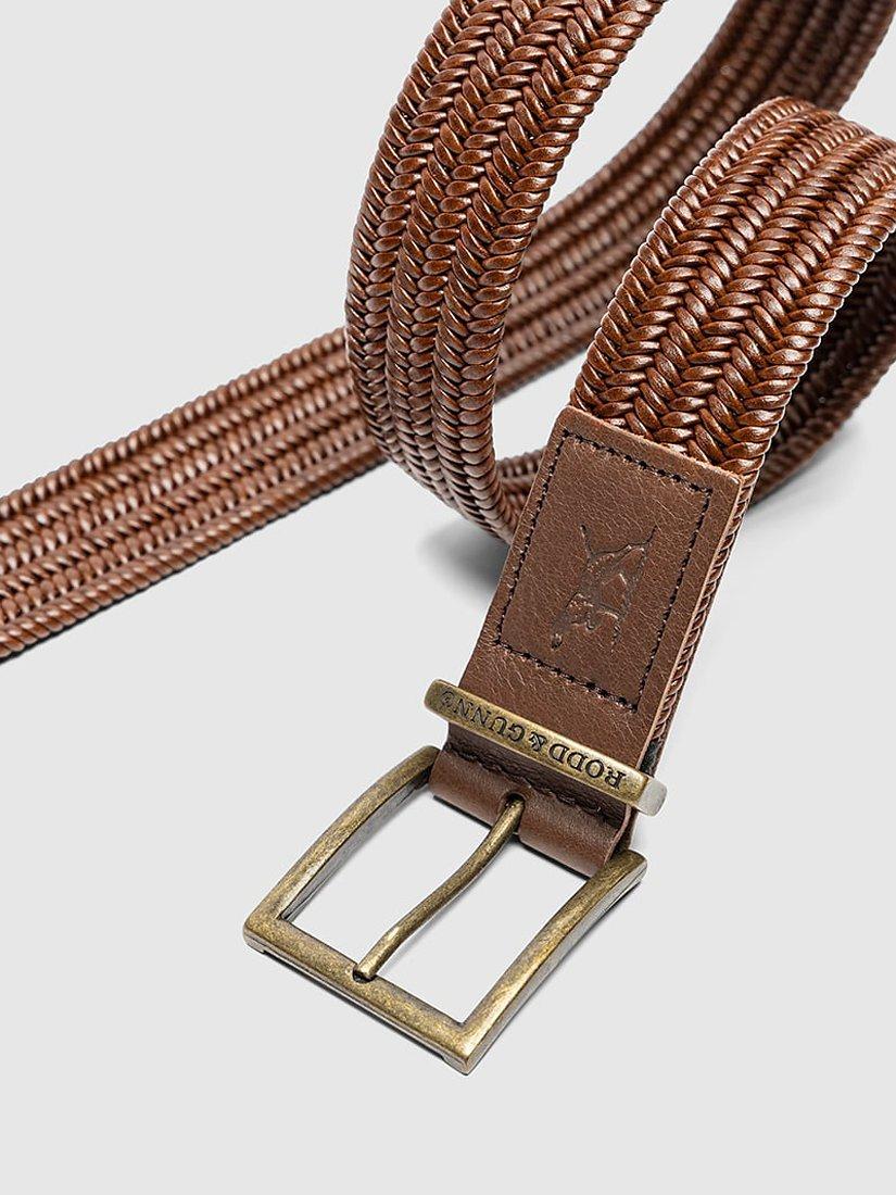 Product image 3 of 3, which shows Rodd & Gunn Stirling Leather Stretch Belt, Cognac, S