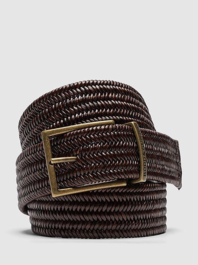 Product image 1 of 3, which shows Rodd & Gunn Stirling Leather Stretch Belt, Testa Di Moro, S