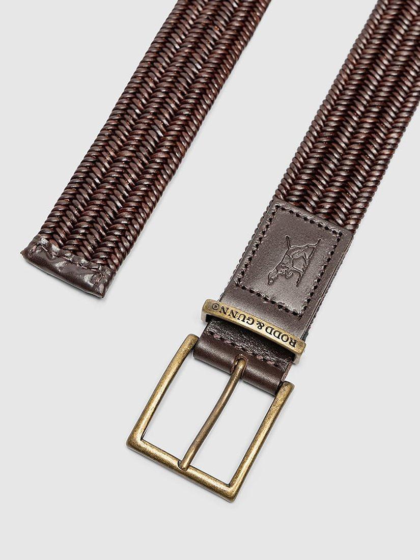 Product image 2 of 3, which shows Rodd & Gunn Stirling Leather Stretch Belt, Testa Di Moro, S