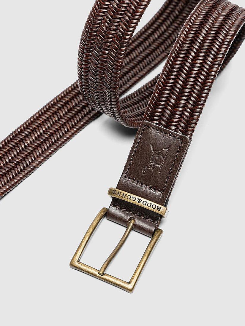 Product image 3 of 3, which shows Rodd & Gunn Stirling Leather Stretch Belt, Testa Di Moro, S