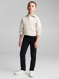 Mango Kids' Comfy Elasticated Drawstring Waist Jeans, Open Grey, Open Grey