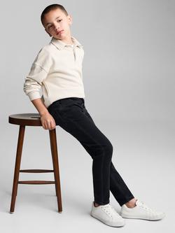 Mango Kids' Comfy Elasticated Drawstring Waist Jeans, Open Grey - view 2, Open Grey