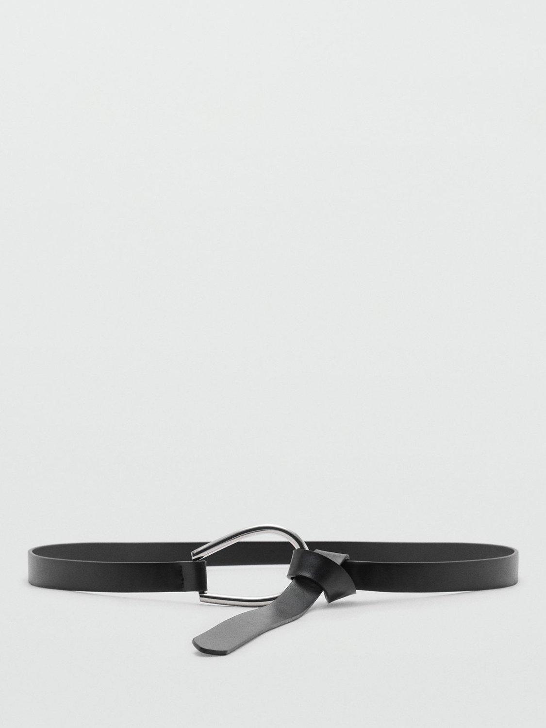 Mango Linky Skinny Belt, Black, M