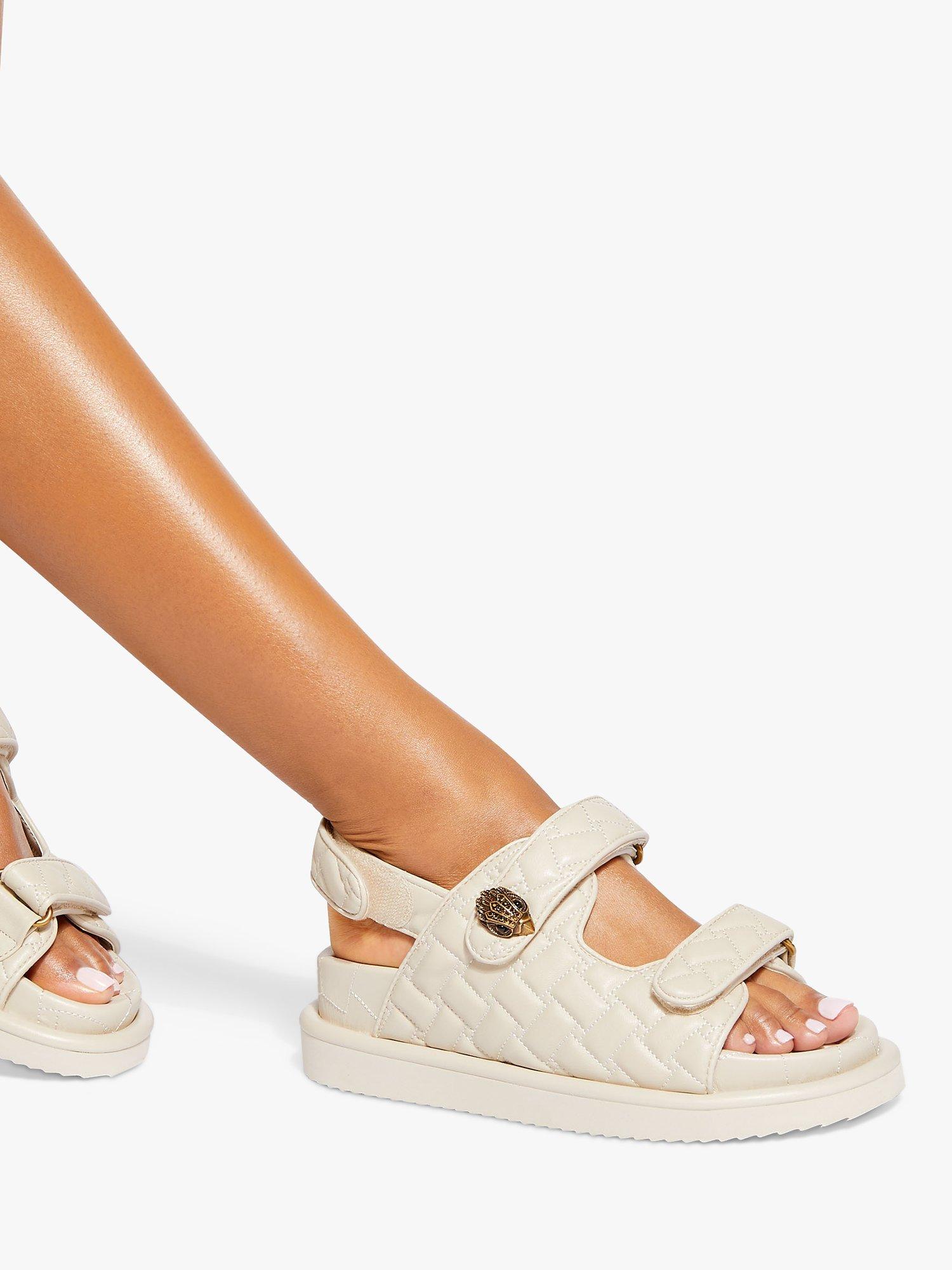 Product image 2 of 6, which shows Kurt Geiger London Orson Quilted Sandals, Putty, 3